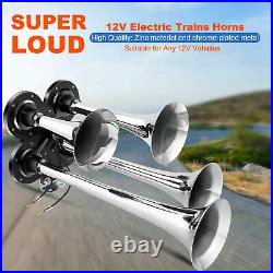 150DB Super Loud Dual Trumpet Air Horn Compressor Kit For Truck RV Car Boat 12V