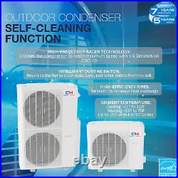 18000 BTU 230V Dual 2 Zone Mini Split Heat Pump Air Conditioner 22.5 SEER