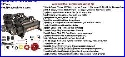 5 gallon 9 port steel air tank black 480 dual air compressors & wiring kit