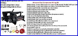 5 gallon raw spun aluminum air tank 580 black dual air compressors & wiring kit