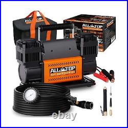 ALL-TOP Air Compressor Kit, Dual Cylinder 12V Portable Inflator 12.35 ft³/M