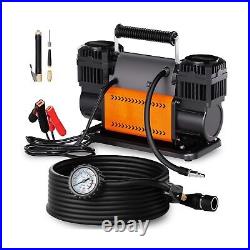 ALL-TOP Air Compressor Kit, Dual Cylinder 12V Portable Inflator 12.35 ft³/M