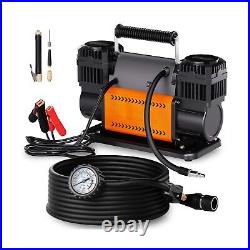 ALL-TOP Air Compressor Kit, Dual Cylinder 12V Portable Inflator 12.35 ft³/M