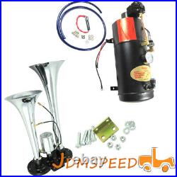 Air Compressor Complete System 120 PSI &Train Horn Kit Loud Dual 2 Trumpet