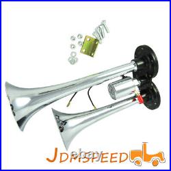 Air Compressor Complete System 120 PSI &Train Horn Kit Loud Dual 2 Trumpet