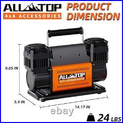 Air Compressor Kit, Dual Cylinder 12V Portable Inflator 12.35 350 L/Min