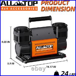 Air Compressor Kit, Dual Cylinder 12V Portable Inflator 12.35 Ft³/Min, Offroad A
