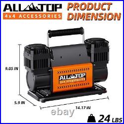 Air Compressor Kit, Dual Cylinder 12V Portable Inflator 12.35 ft³/Min, O