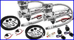 Air Suspension Kit/System for Truck/Car Bag/Ride/Lift, Dual Compressor, 2.5G Tank