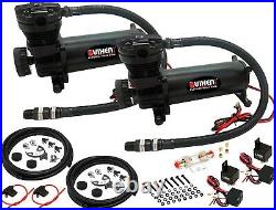 Air Suspension Kit/System for Truck/Car Bag/Ride/Lift Dual Compressor, 5G Tank