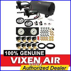 Air Suspension Kit/System for Truck/Car Bag/Ride/Lift, Dual Compressor, 6G Tank