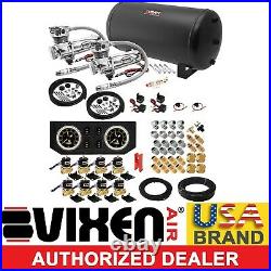 Air Suspension Kit/System for Truck/Car Bag/Ride/Lift Dual Compressor, 6G Tank
