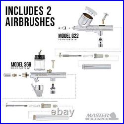 Airbrush Cool Runner II Dual Fan Air Compressor Airbrushing System Kit with 2 Pr