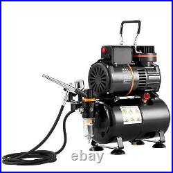 Airbrush Kit, Dual Fan Air Tank Compressor System Kit with 3.5L Air Storage Tank