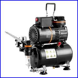 Airbrush Kit, Dual Fan Air Tank Compressor System Kit with 3.5L Air Storage Tank