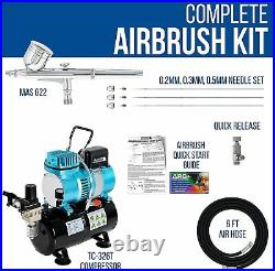 Airbrush Kit Multi-purpose Gravity Feed Dual-action Powerful Air Compressor