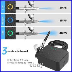 Airbrush Kit with Air Compressor, 40 PSI Air Brush Kit Dual-Action High Press