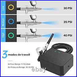 Airbrush Kit with Air Compressor, 40 PSI Air Brush Kit Dual-Action High Press