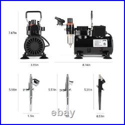 Airbrush Kit with Compressor 1/5hp Air Compressor Dual Action Airbrush 8 Pain