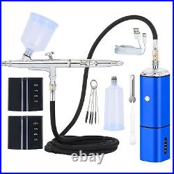 Airbrush Kit with Compressor Cordless Dual Action Airbrush Set Rechargeable D