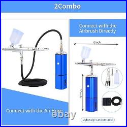 Airbrush Kit with Compressor Cordless Dual Action Airbrush Set Rechargeable D