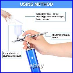 Airbrush Kit with Compressor Cordless Dual Action Airbrush Set Rechargeable D