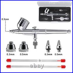 Airbrush Kit with Compressor, Professional 0.3mm Gravity Feed Dual-Action air Br