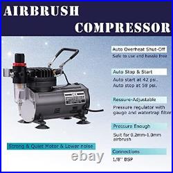 Airbrush Kit with Compressor, Professional 0.3mm Gravity Feed Dual-Action air Br