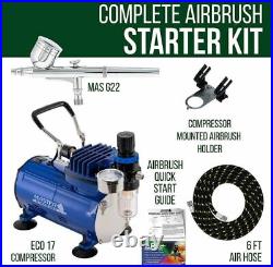 Airbrush Multi-purpose Gravity Feed Dual-action Airbrush Kit Hose&Air Compressor