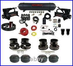 Airmaxxx Air Ride Suspension Kit 3/8 Manifold Bags 580 Black For 71-96 GM B-Body