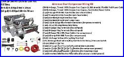 Airmaxxx Black 580 Dual Air Compressors Wire Kit Steel 5 Gallon 9 Port Air Tank