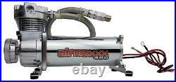 Airmaxxx Chrome 480 Air Compressors 1/2 Valves Air Ride Black 7 Switch Tank