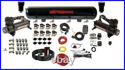 Airmaxxx FASTBAG 3/8 Air Ride Suspension 480 Black Compressors Tank Wire Kit