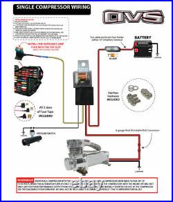 Airmaxxx chrome 580 air compressor & avs single compressor wiring kit