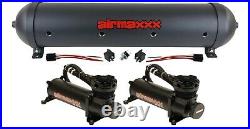 Airmaxxx dual 480 black air compressors & black 5 gallon aluminum air tank