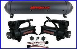 Airmaxxx dual black 580 air compressors & 5 gallon aluminum air tank suspension