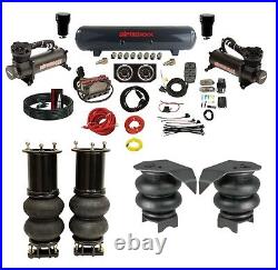 Complete Air Ride Suspension Kit 3/8 Manifold Bags 480 Black For 07-18 Chev 2wd