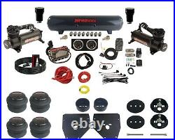 Complete Air Ride Suspension Kit 3/8 Manifold Bags 480 Black For 63-72 C10 2wd