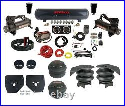 Complete Air Ride Suspension Kit 3/8 Manifold Bags 480 Black For 73-87 C10 2wd