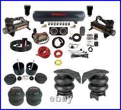 Complete Air Ride Suspension Kit 3/8 Manifold Bags 480 Blk For 99-06 GM 1500 2wd