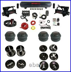Complete Bolt On Air Ride Suspension Kit Manifold Valve Bags For 65-70 Cadillac