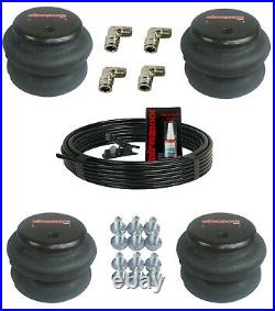 Complete FASTBAG 3/8 Black Air Ride Suspension Kit Bags For 73-77 Chevy B-Body