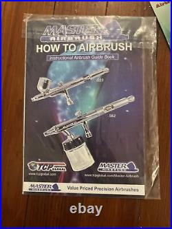 Complete Pro G44 MASTER Dual-Action AIRBRUSH w-AIR COMPRESSOR KIT and Paint New