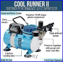 Cool Runner II Dual Fan Air Compressor Professional Airbrushing System Kit