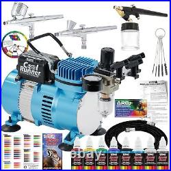 Cool Runner II Dual Fan Air Compressor Professional Airbrushing System Kit wi