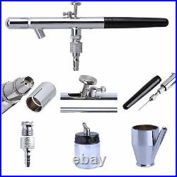 Dual Action Airbrush Compressor Kit with 3 Airbrushes Art Set