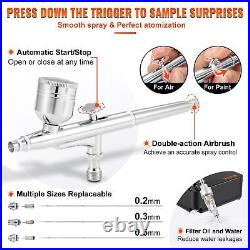 Dual-Action Airbrush Kit Multifunctional Airbrush Compressor 0.3mm Spray Gun