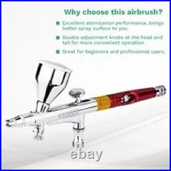 Dual-Action Airbrush with 30psi Auto Stop Compressor Kit Air Brush Spray Gun