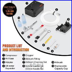 Dual-action Airbrush Kit Multifunctional Airbrush System Compressor 0.3mm