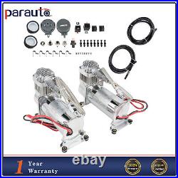 For Train Horns Bag Suspension D440C 200PSI 12V Dual Air Compressor Kit